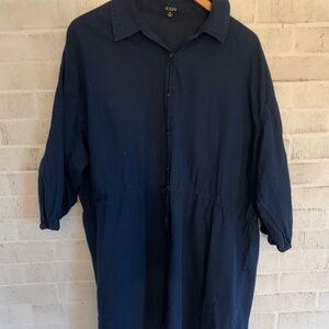 J. Crew Factory Blue Tunic with Short Sleeves